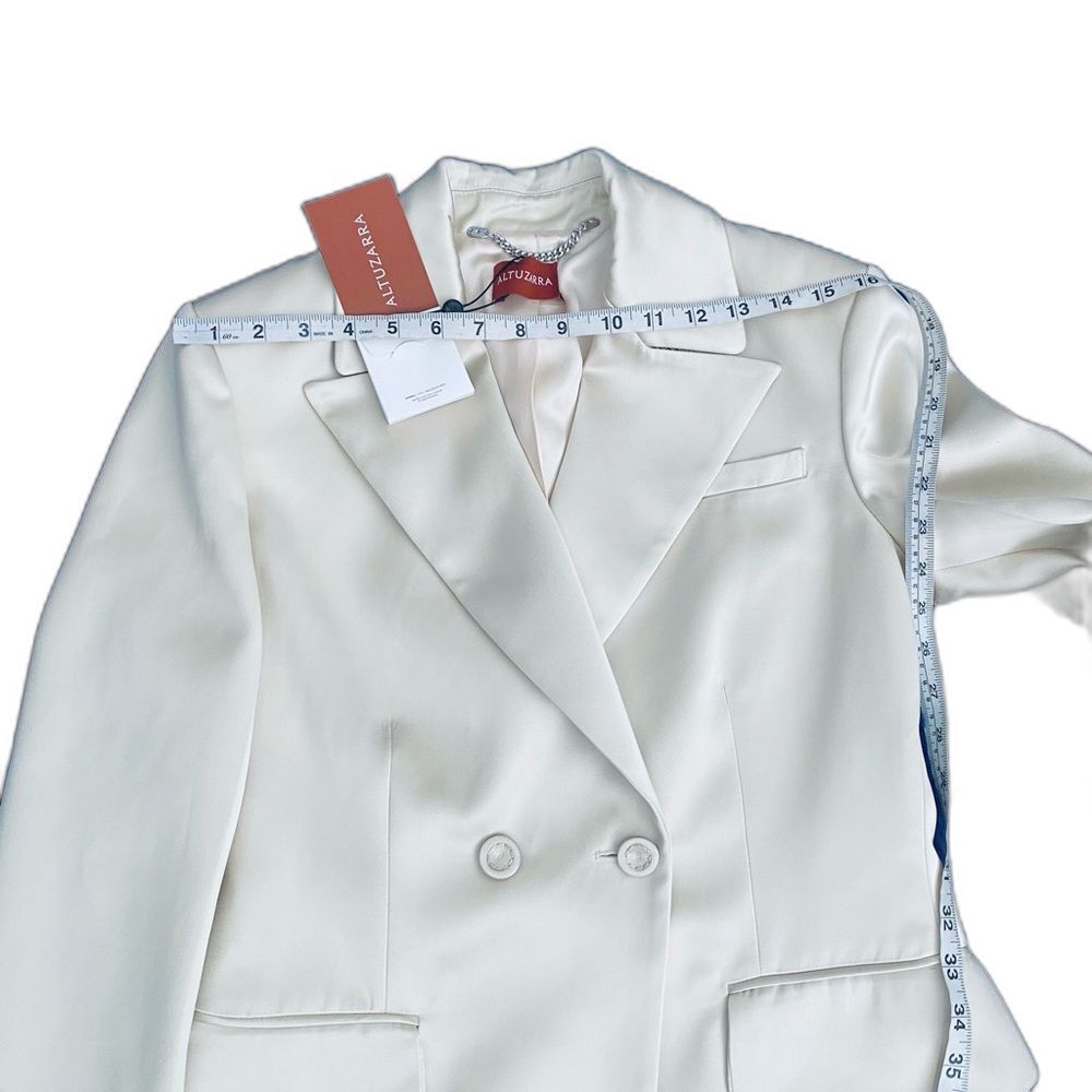 Altuzarra Ray Satin Jersey Blazer Antique Pearl SZ 40 - Picture 6 of 13